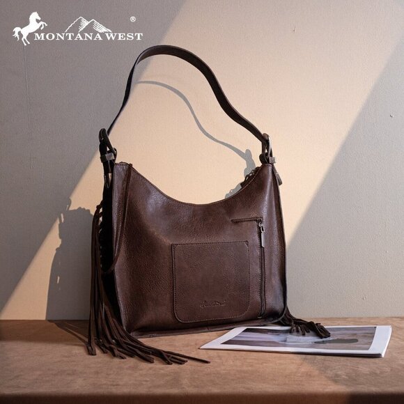 Montana West Floral Tooled Concealed Carry Hobo - Picture 11 of 16